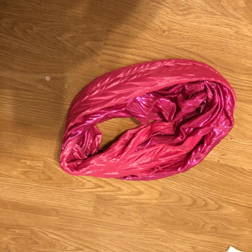 Pink shinny infinity scarf